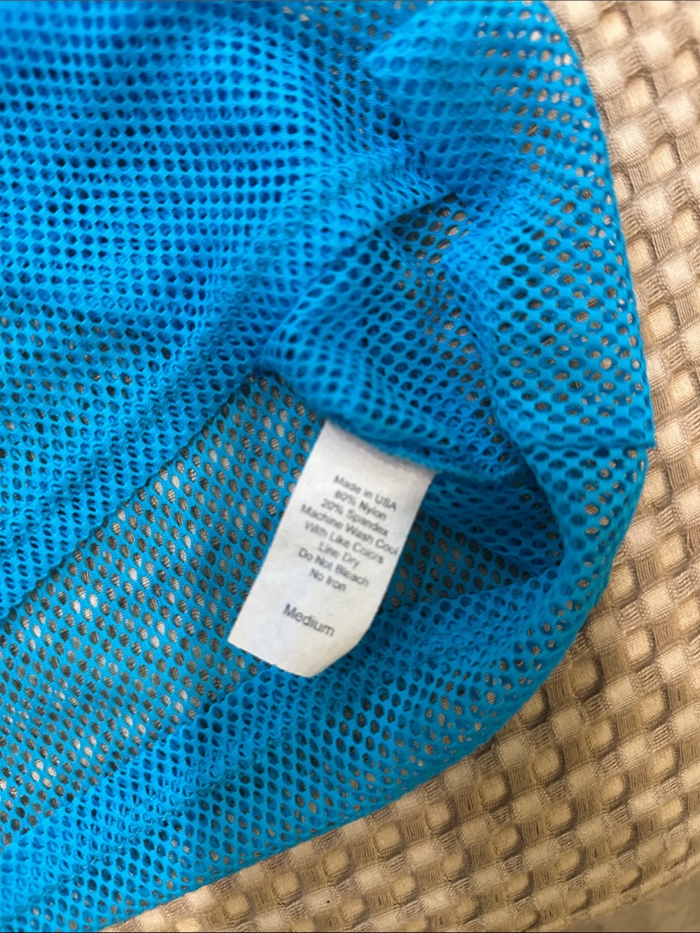 Bright blue mesh Tank with White Trim - Picture 2 of 4